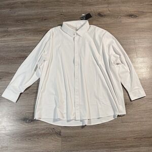 NEW Fabletics Men's Shirt Long Sleeve Performance Polyester Casual 4X White‎